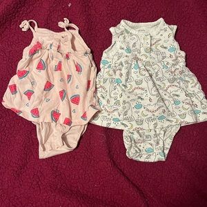 Lot of 6 Baby Girl Rompers Size 12 Months